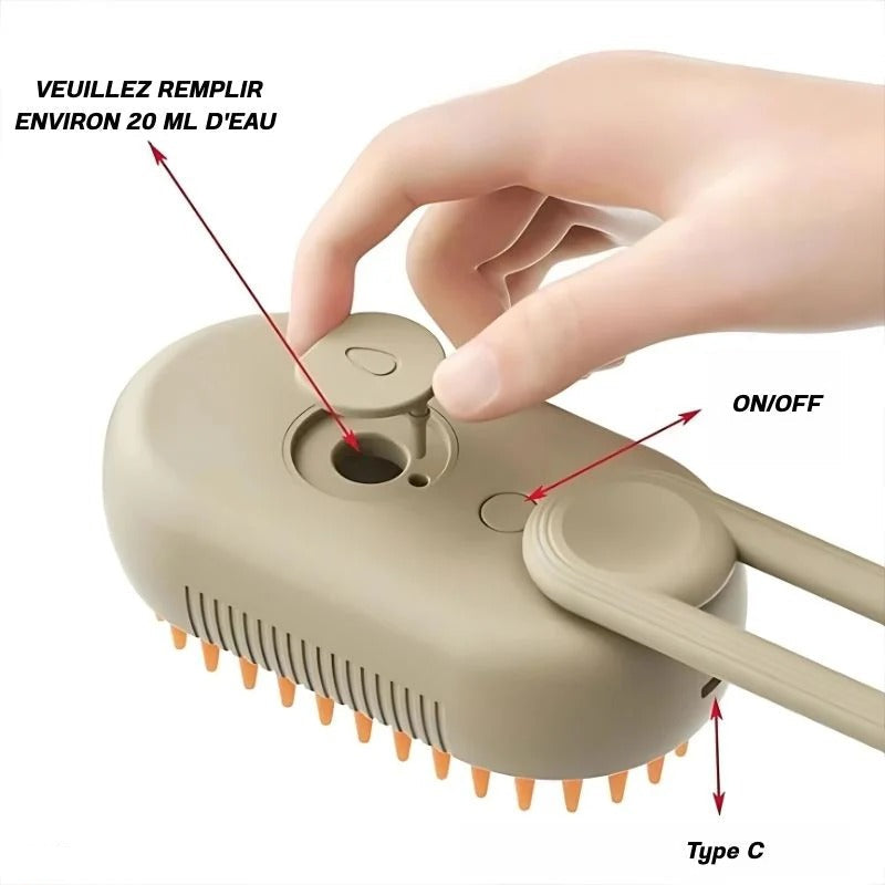 PuffEase™ - Brosse de toilettage vapeur