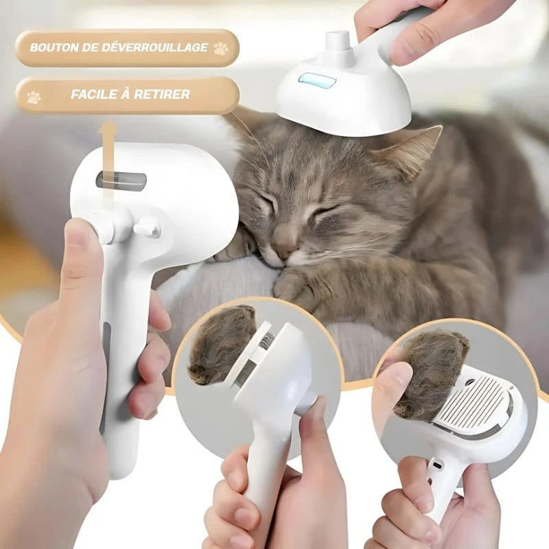 PuffEase™ - Brosse de toilettage vapeur